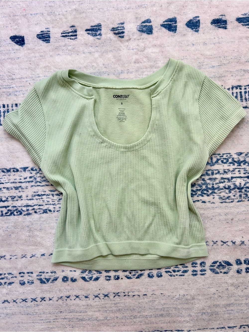 Pacsun Women's Ribbed Scoop Neck Crop Top in Light Green